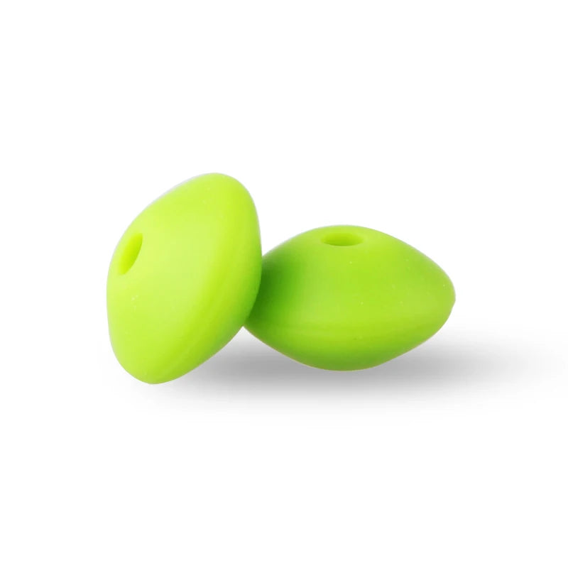 50/100pcs Silicone Lentil Beads 12mm Abacus Loose Focal Beads For Jewelry Making