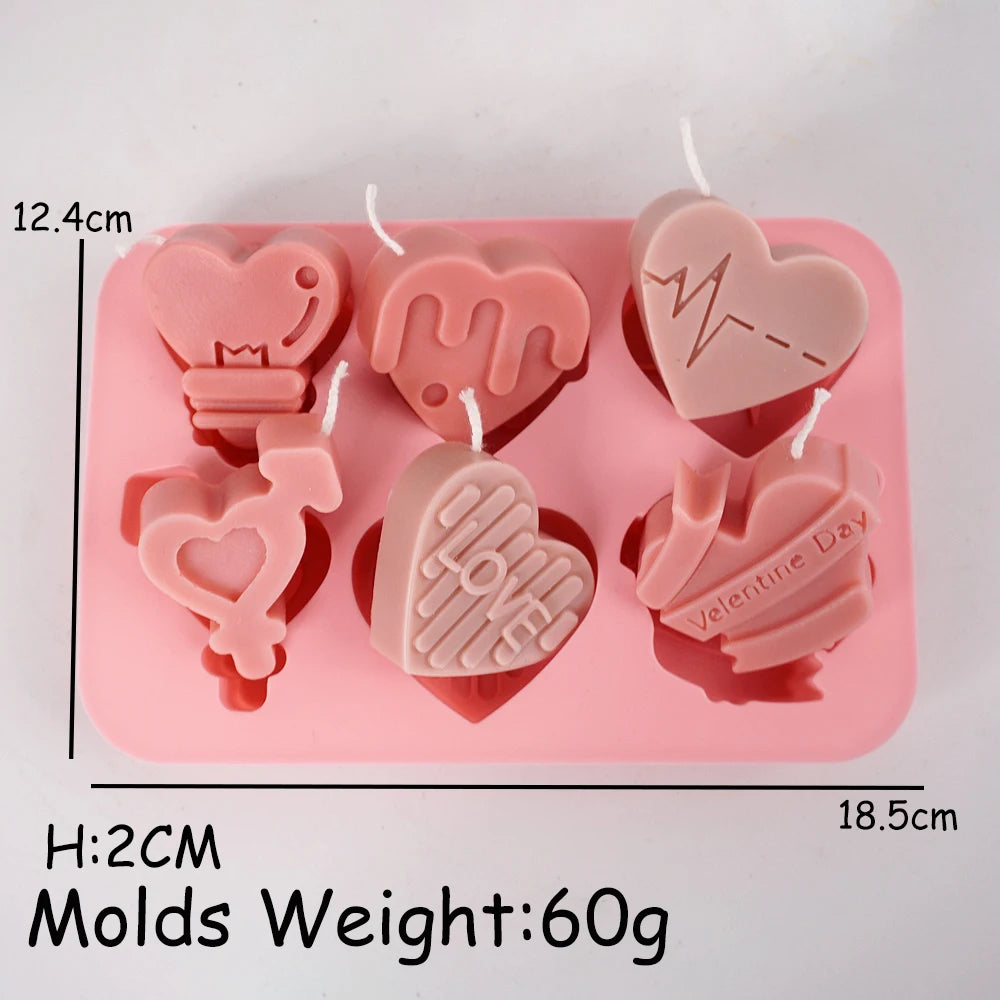 New kinds Heart Shape Silicone Soap Mold DIY Handmade Angel Love Cake Chocolate Baking Molds Soap Candle