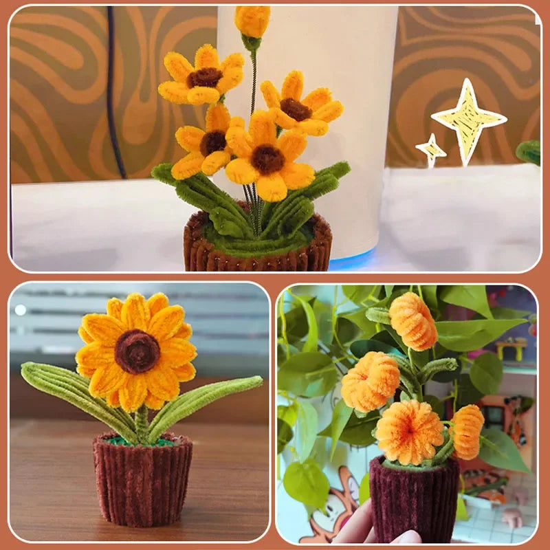 100pcs 30cm Chenille Stems Stick Cleaners Handmade Colorful Pipe