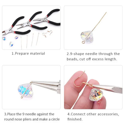 50PCS/100PCS Stainless Steel Eye Head Pins Gold Color Beads Needle Connector
