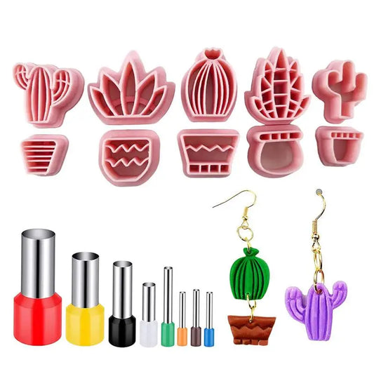 Earring Clay Sculpting Mould 18 Pieces Clay Cutting Tools Compact Jewelry Making Supplies For Beginners