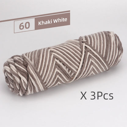 Crochet Knitting Soft Cotton Yarn, Hypoallergenic Yarn, Pack of 3 Pcs-300g/10.5oz, Light Worsted, Medium Roving for Scarves,Hats