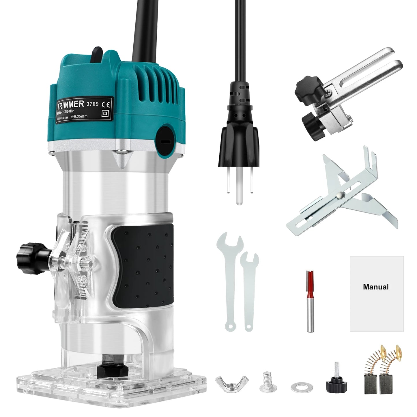 Electric Trimmer Wood Router Woodworking Milling Engraving Slotting Machine US 110V Linear guide rail