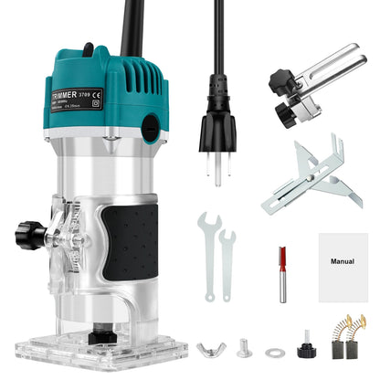 Electric Trimmer Wood Router Woodworking Milling Engraving Slotting Machine US 110V Linear guide rail