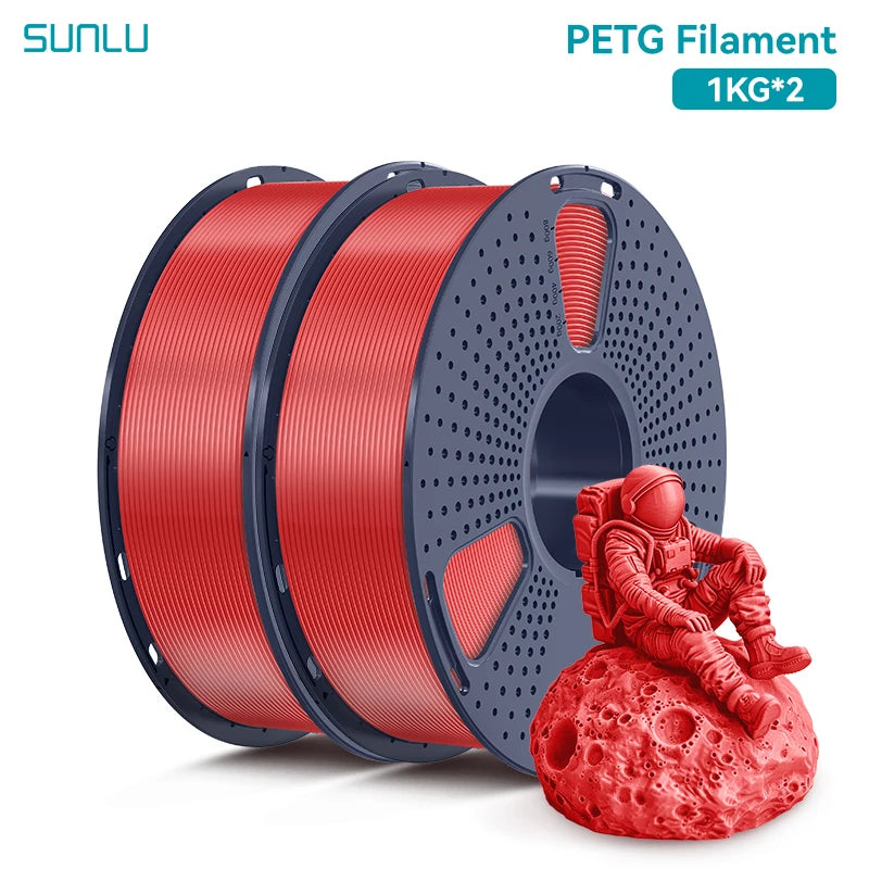 SUNLU 2KG PETG/PETG Clear Filament 1.75 ±0.02mm 1kg Spool (2.2lbs)