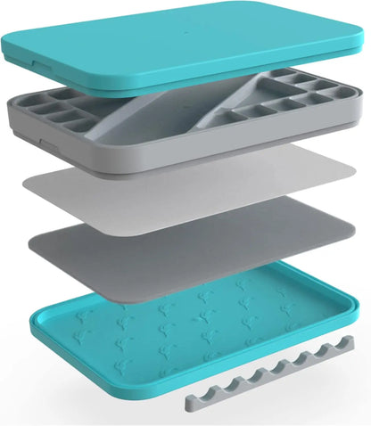 Wet Palette miniature painting kit. Keep the acrylic palette damp with the lid. Watercolor,50pc wet tray paper 2 sponge