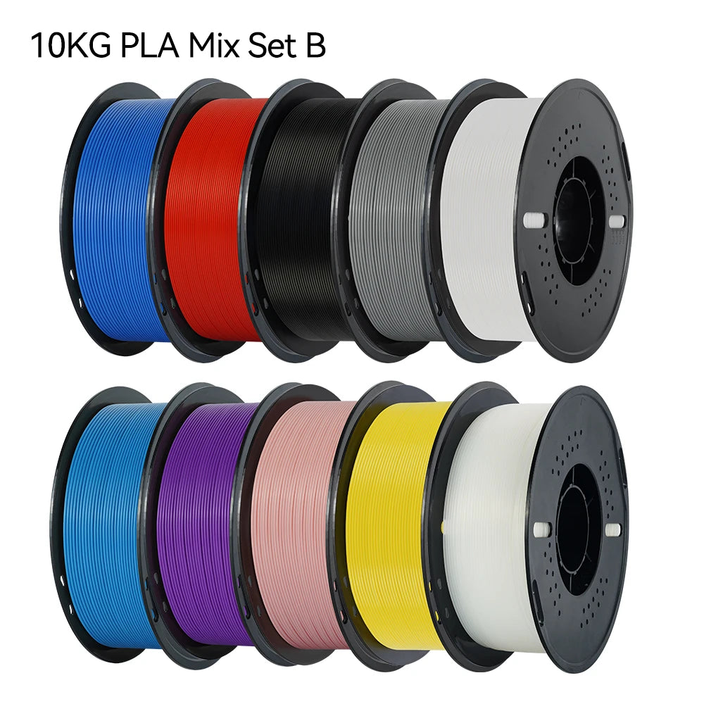 KINGROON 22LBS PETG or PLA filament 3D Printer Filament 10 Rolls 1KG 1.75MM Eco-Friendly Good Toughness Mix Color
