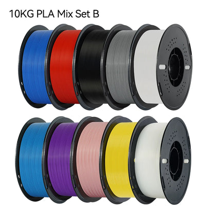 KINGROON 22LBS PETG or PLA filament 3D Printer Filament 10 Rolls 1KG 1.75MM Eco-Friendly Good Toughness Mix Color