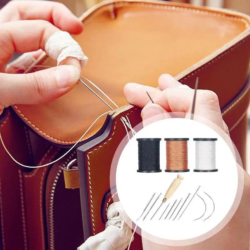 Leather Sewing Kit Heavy Duty Leather Working Tool Kit Sewing Thread Needle Awl For Leather Carpet Sofa