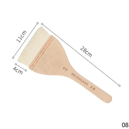 Wooden Handle Goat Hair Paint Brushes Smooth Sanding for Wall 10 Sizes Watercolor Acrylic Oil