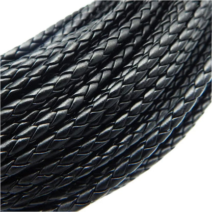 5m 3/4/6mm Braided Leather Cord Rope Strip Thread for DIY Pendant Neck Weaving Bracelet