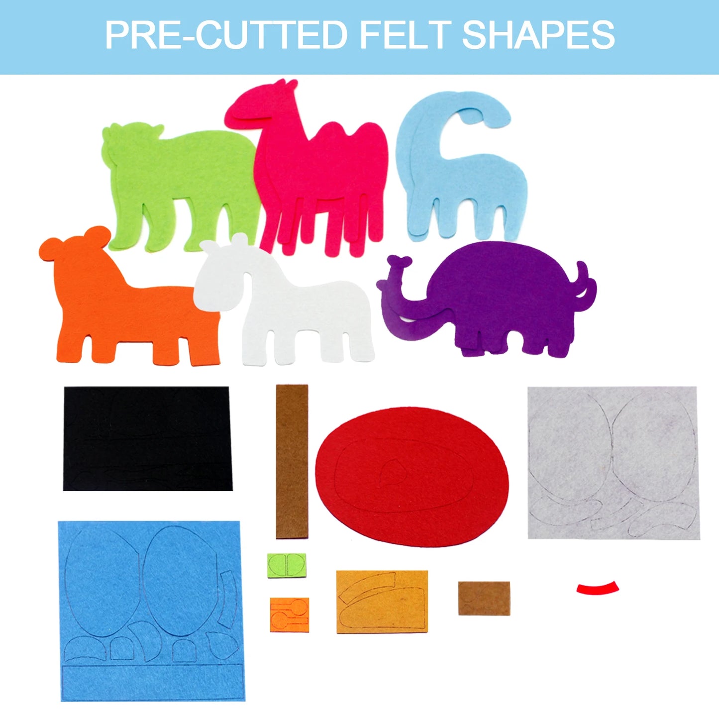 6 pcs DIY Sewing Fabrics Crafts Felt Supplies Kits Sets