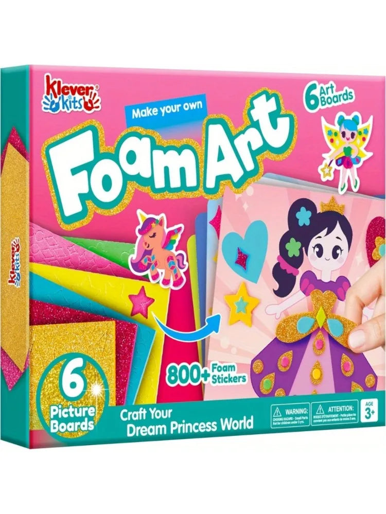 JOYFY Kids Foam Art Kit EVA Foam Stickers with 6 Art Board and 800+ Stickers DIY Arts Crafts