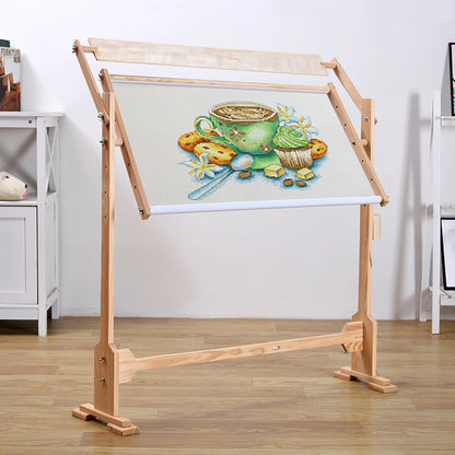 Wooden Embroidery Hoop Stand Angle Adjustable Cross Stitch Holder Frame Rack