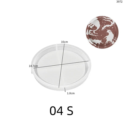 Round Tray Clay Silicone Molds Storage Plate Epoxy Resin Jewelry Display Flowerpot Candle Holder Concrete