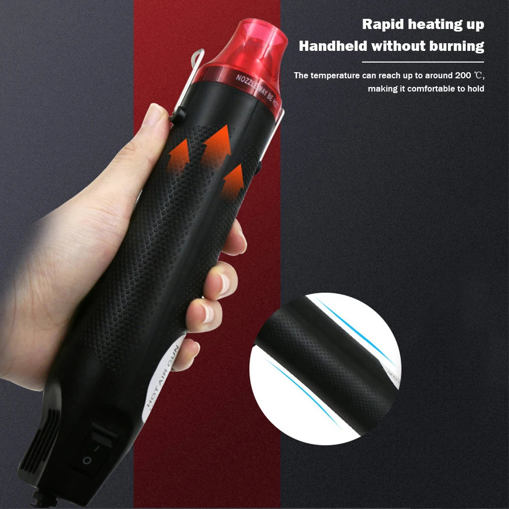 300W Hot Air Gun Portable Mini Heater for DIY Craft Embossing Shrink Wrapping PVC Multi-Function Handheld