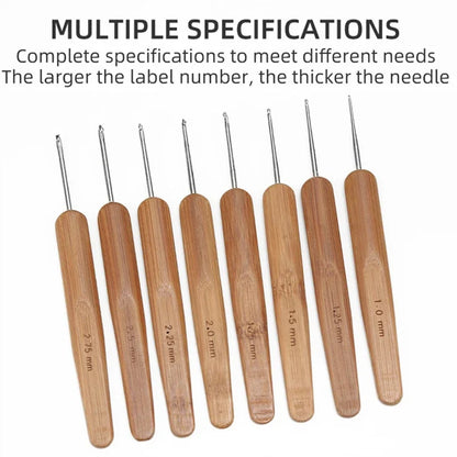 1Pc 0.5mm/0.75mm Dreadlock Crochet Hook Wood Needles Hair Tool for Braid Craft