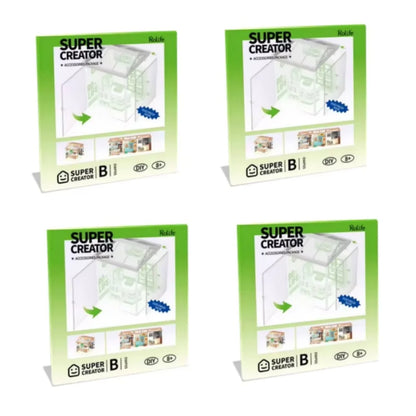 Robotime Mini Dollhouse DIY Miniature House Kit 1:20 Fruit Store Cafe Store Supply Store Kit with LED