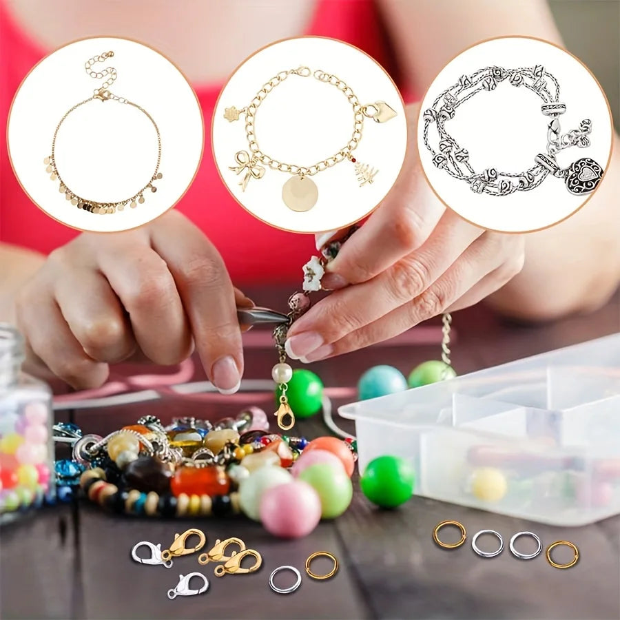 1set Box Gold Silver Lobster Clasp Open Jump Rings For Jewelry Making Bracelets Necklaces Hooks Chain Closure