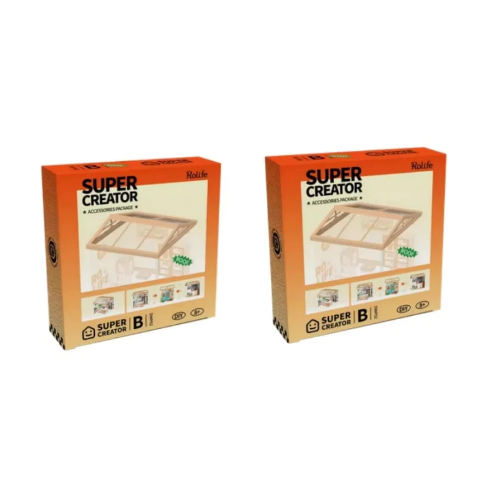 Robotime Mini Dollhouse DIY Miniature House Kit 1:20 Fruit Store Cafe Store Supply Store Kit with LED