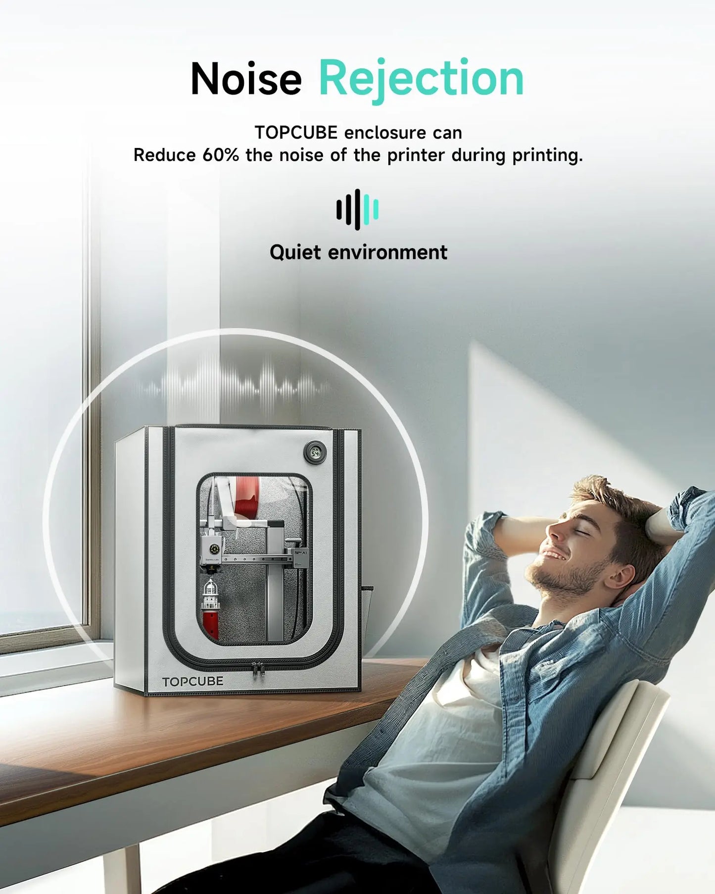 YOOPAI 3D Enclosure For Bambu A1 3D Printer fireproof House Cover with LED light Constant Temperature