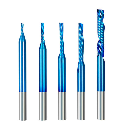 XCAN Single Flute Spiral Milling Cutter Set 1-3.175mm 10Pcs Shank CNC End for Wood MDF PVC