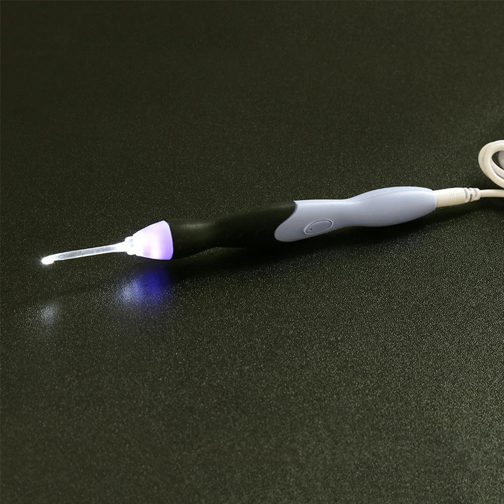 9 in 1 USB Light Up Crochet Hooks Handmade Knitting Needles LED Sewing Tools Set