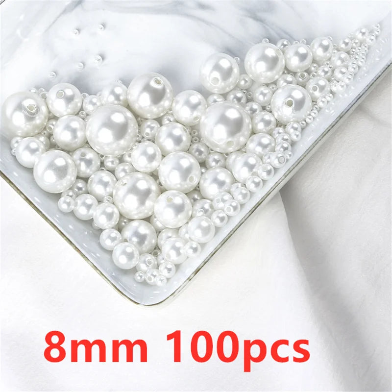 500pcs 3 4 6 8 10 mm Imitation Pearl Beads With Hole Beading Accessories Acrylic Spacer Beads Jewelry Making