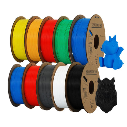 KINGROON PLA Filament 1.75mm 3D Printer 5/10Rolls Plastic Material 100% No Bubble for FDM 3D Printer MIX