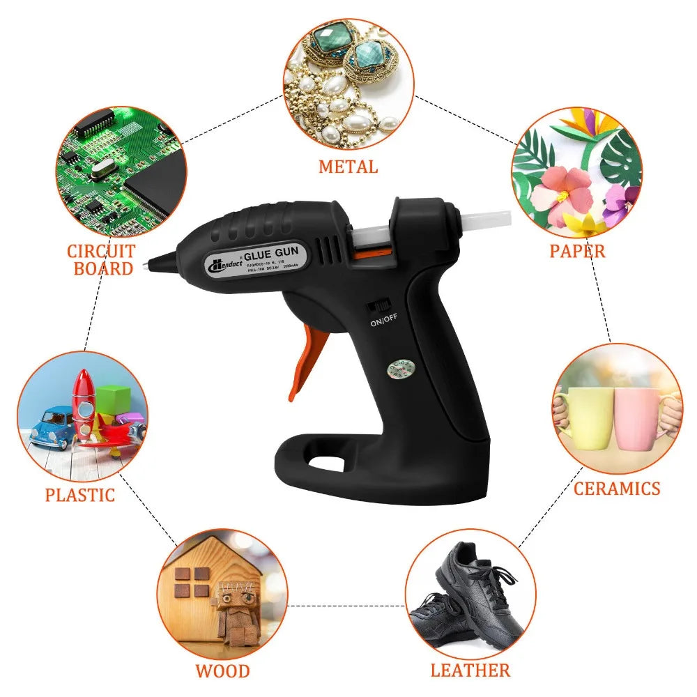 DC3.7V Cordless Hot Melt Glue Gun Household Handmade Small Glue Gun with 30 Mini Clear Glue Sticks