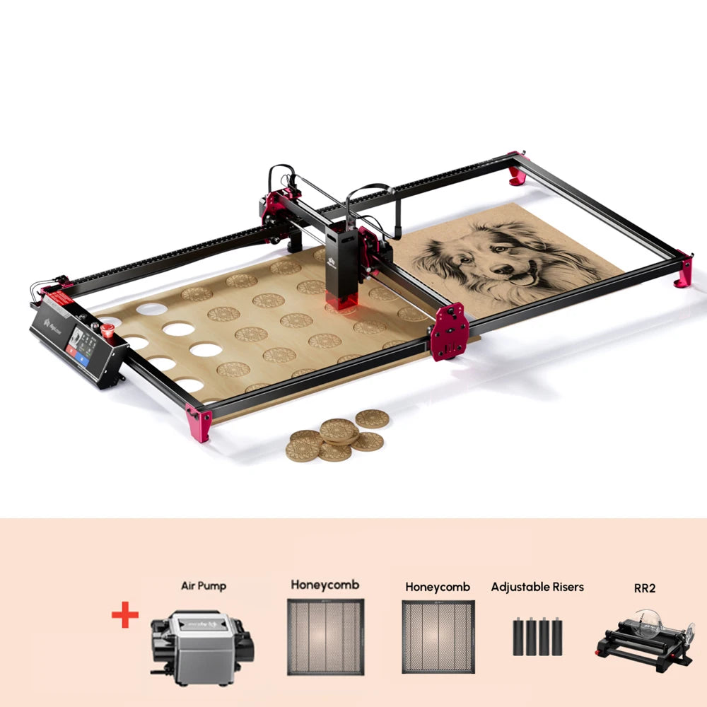 AlgoLaser DIY KIT MK2 10W Touch Screen 400X850MM Large Area Woodworking for Wood Metal