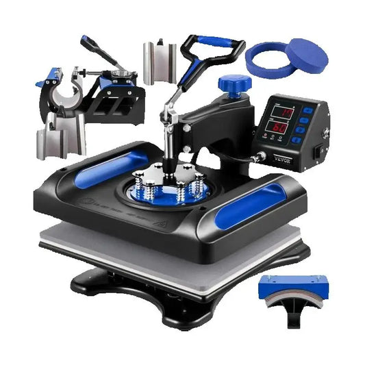 SucceBuy 30*38CM 8 in 1 Combo Upgrade Heat Press Machine 360° Rotation Sublimation Printer