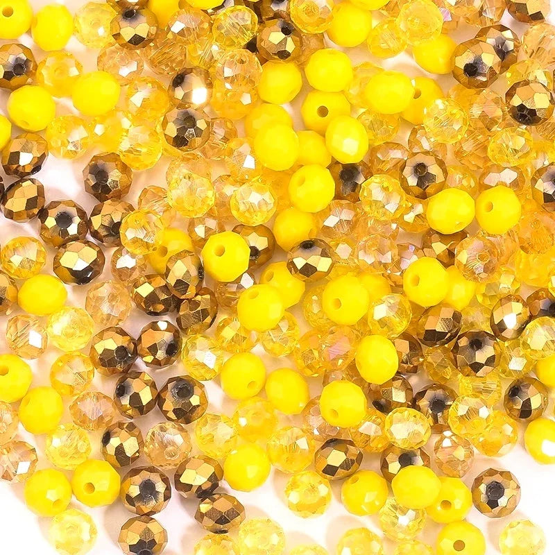 3*4mm 4*6mm Rondelle Faceted Glass Beads Loose Spacer Crystal Round Beads for Jewelry Making