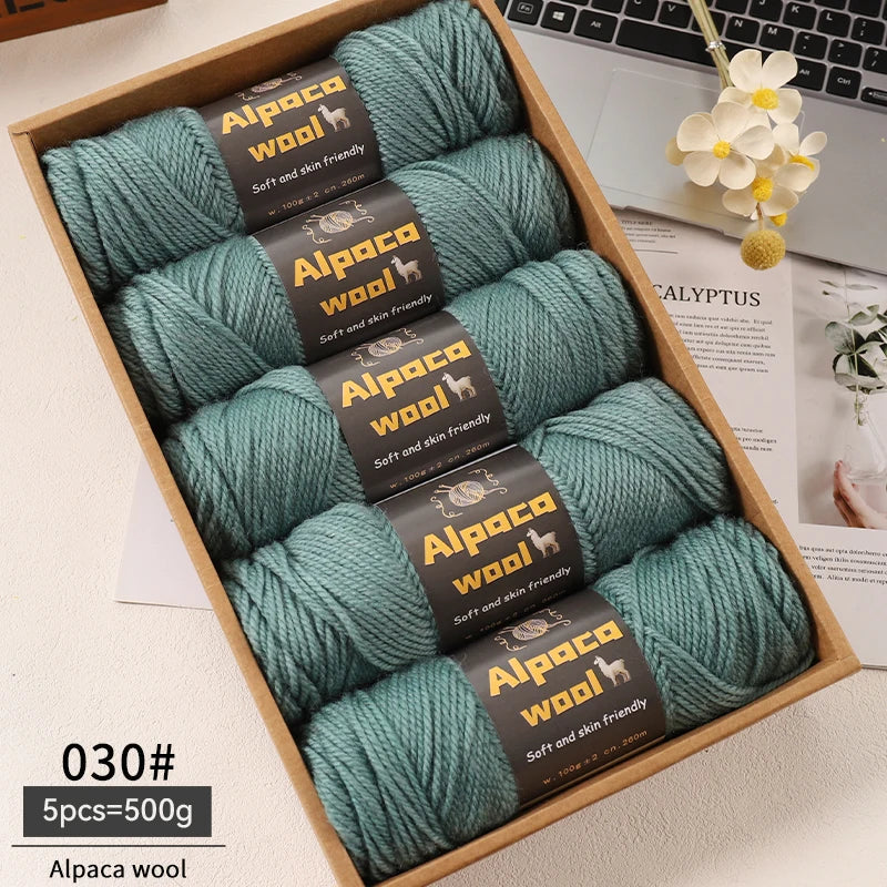 Alpaca Wool Yarn 500g DIY Knitting Kit 245 Stick Needle Thick Warm Yarn