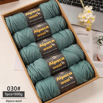 Alpaca Wool Yarn 500g DIY Knitting Kit 245 Stick Needle Thick Warm Yarn