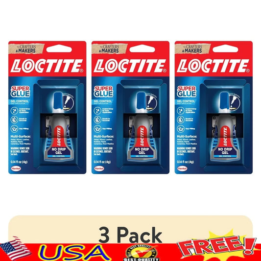 3 Pack Super Glue Gel Control Ethyl Cyanoacrylate No Drip Precision Adhesive Strong Hold Fast Drying