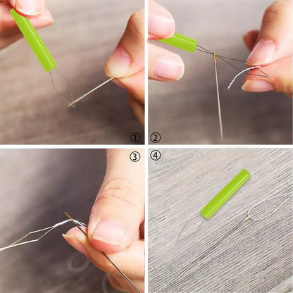 3-Pack Needle Threader Elderly Friendly Quick Threading, Random Colors