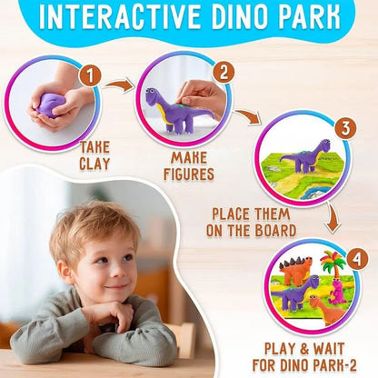 Dry Modeling Clay for Kids Dinosaurs DIY Modeling Kit with Tools Interactive Magic Molding Clay Creative Learning