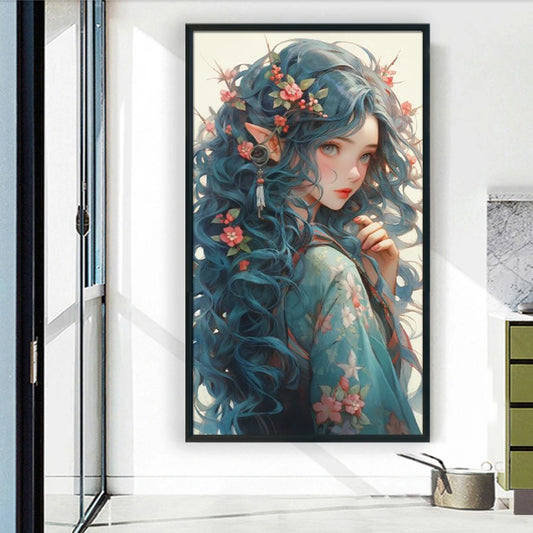 Full Embroidery Eco-cotton Thread 14CT Printed Girl Cross Stitch Kit Art