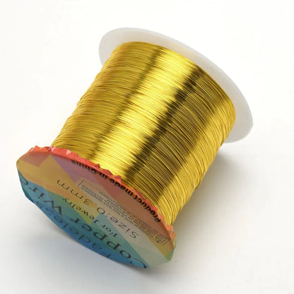 Solid Colorfast Copper Wire Tarnish-Resistant Beading Wire Jewelry Making Accessories 18 to 32 Gauge ( 32Ga/1969 ft )