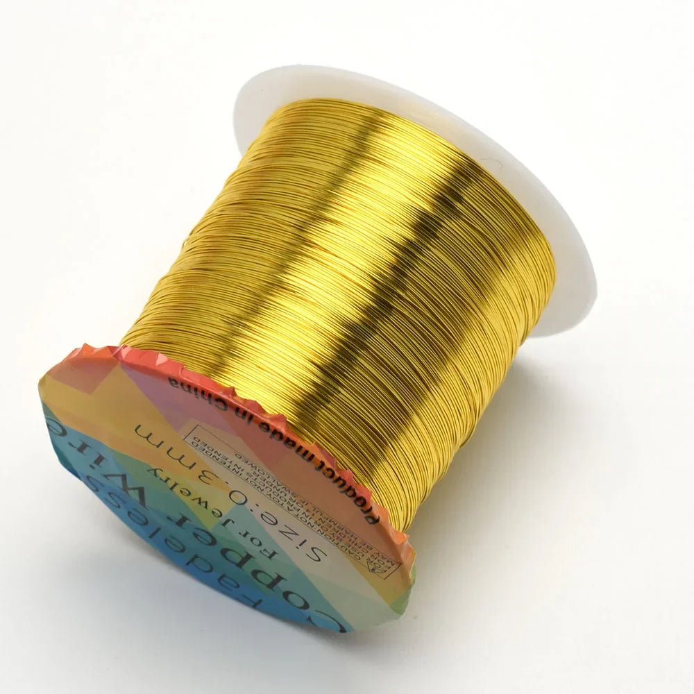 Solid Colorfast Copper Wire Tarnish-Resistant Beading Wire Jewelry Making Accessories 18 to 32 Gauge ( 32Ga/1969 ft )