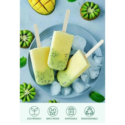 Premium Food Grade Birchwood Popsicle Sticks Pack of 2000CT Smooth Crafting Sticks Compostable Eco-Friendly Waxing Supplies