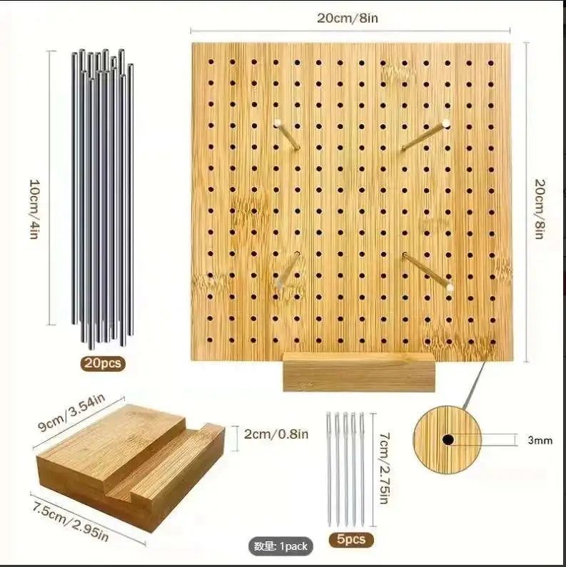 Wooden Crochet Blocking Board Knitting Kit Square Granny Handcrafted Bamboo Reusable