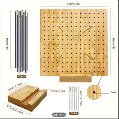 Wooden Crochet Blocking Board Knitting Kit Square Granny Handcrafted Bamboo Reusable