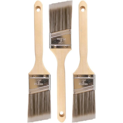 Paint Brush Set - 3-Pack - 2" Angle Brushes for All Latex and Oil Paints & Stains
