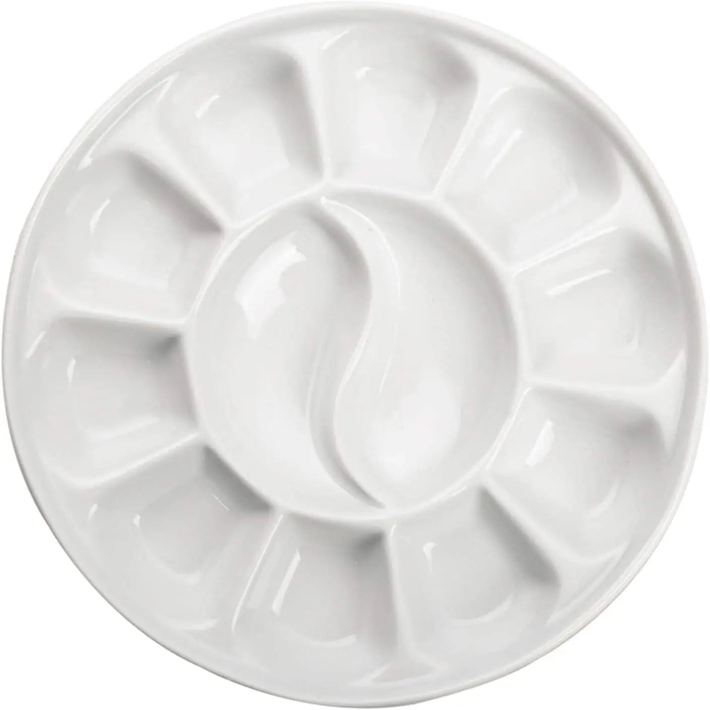12 well round porcelain palette gouache, 7 inches