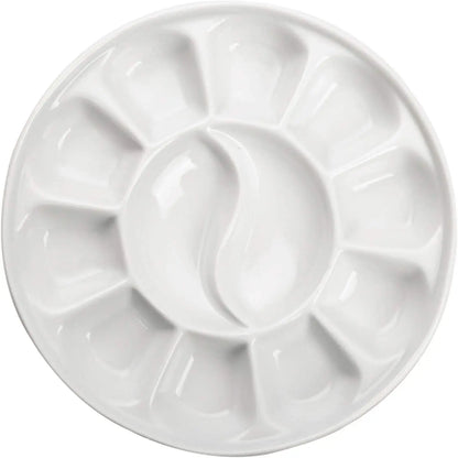 12 well round porcelain palette gouache, 7 inches