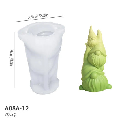 New Faceless Dwarf Silicone Molds 3D Gnome Fondant Scented Candle Clay Plaster Resin