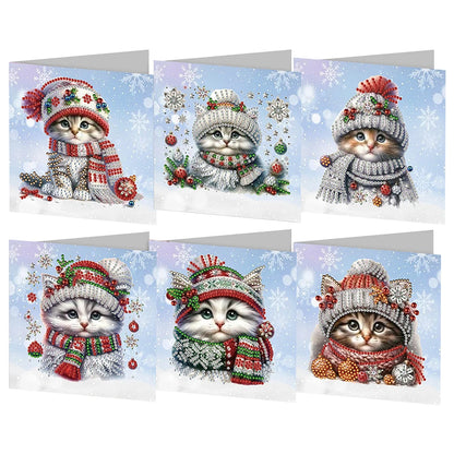 4/6/8/12PCS Diamond Painting Greeting Cards DIY 5D Christmas Collections Festival Cards