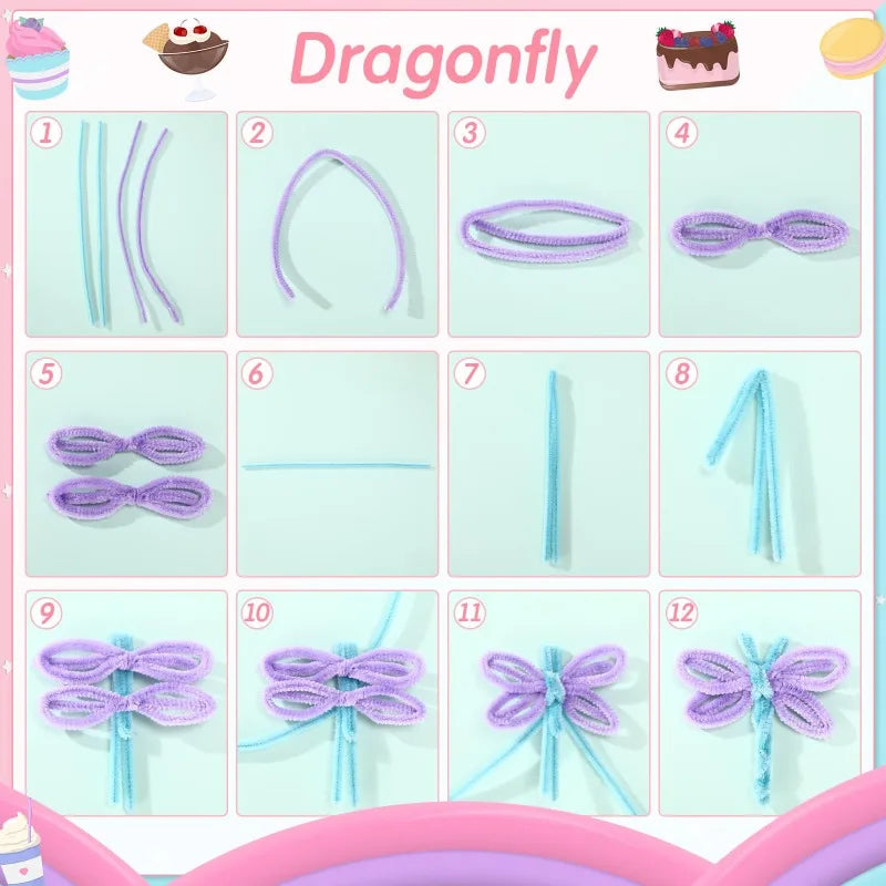 Creative Wires Chenille Wire Pipe Cleaners Colorful Stems Plush Wired Twist Stick